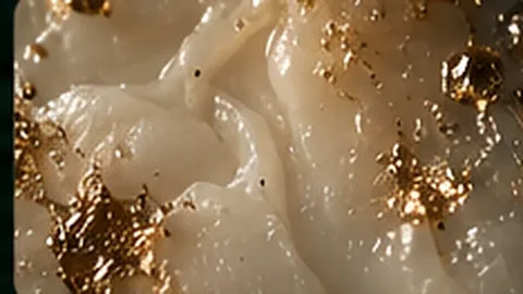 Abstract pale wax and gold