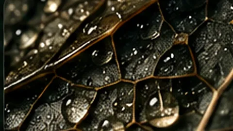 Rain droplets on a leaf